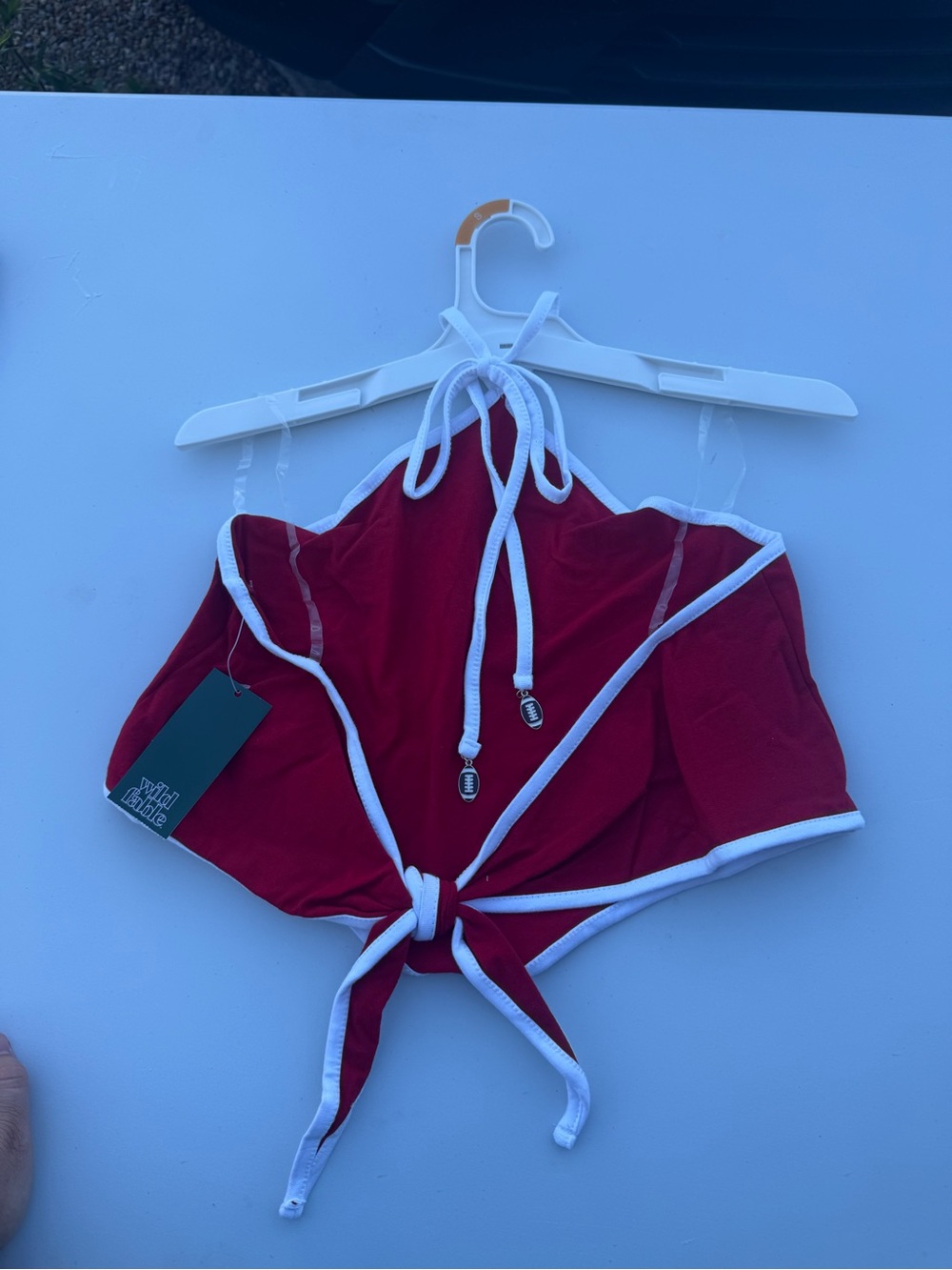 wild fable Halter Tie-Back Camisole with White Trim - Picture 3 of 4